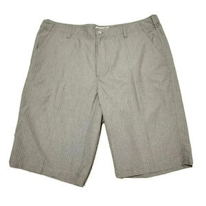 Calvin Klein Bermuda Shorts 38 Men's Cotton Gray Plaid Check 12" Inseam 4 Pocket
